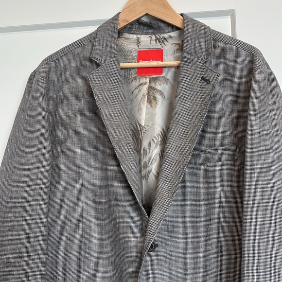 Tommy Bahama Mens Irish Linen 2 Button Sport Coat Jacket Houndstooth Lg NWOT - Picture 2 of 11